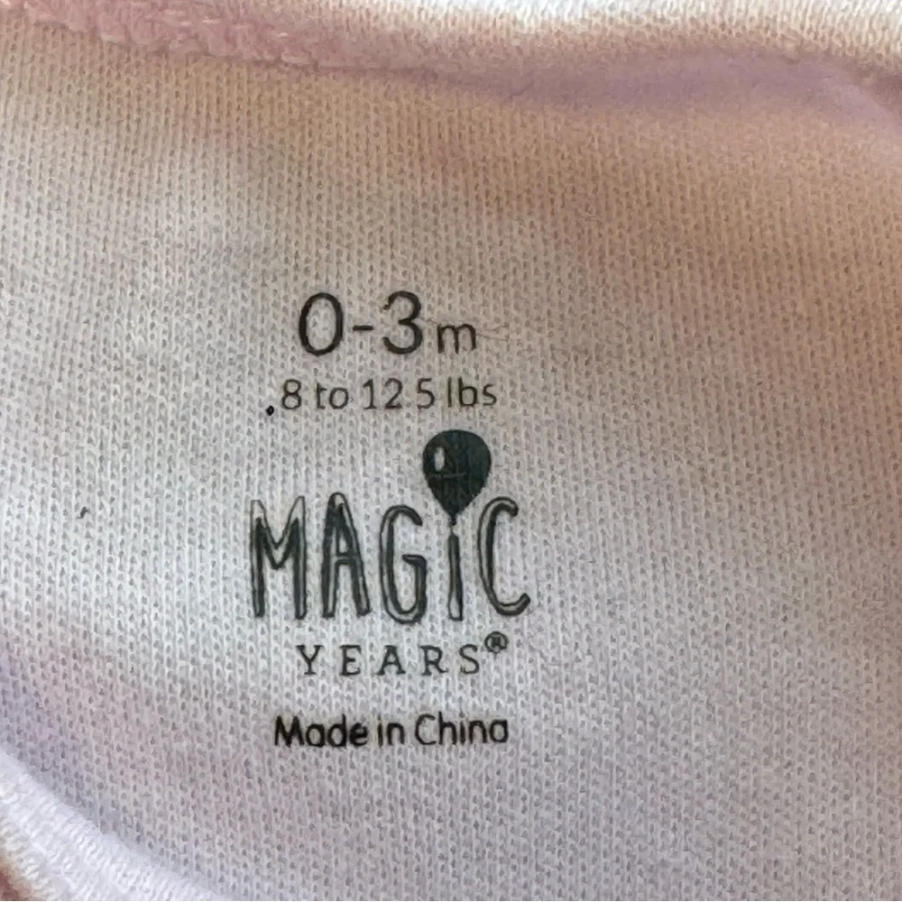 Magic Years Pink and White Baby Onesie